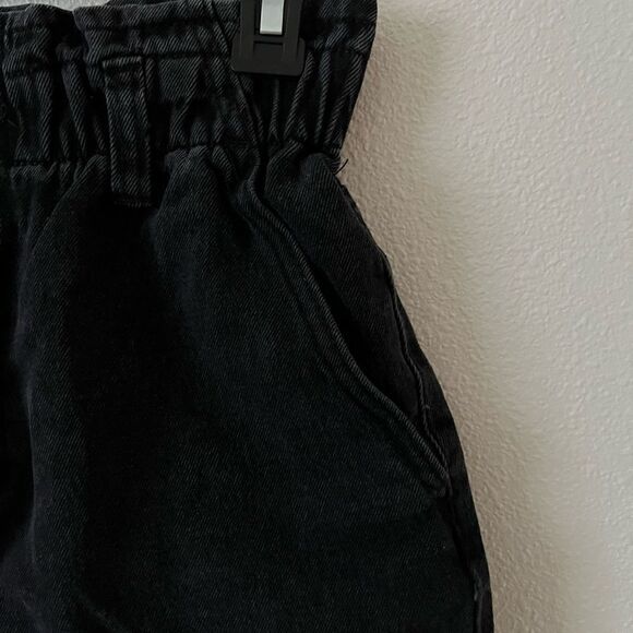 Forever 21 BLACK DENIM PAPERBAG SHORTS sz M - Picture 3 of 6